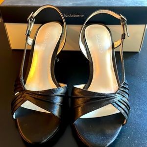 Liz Claiborne Massey Black Heels Sandals Size 7 NIB Brand New, Never Worn